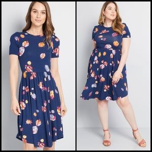 Modcloth Ensemble Observation Knit Dress in Blue Ladybug
